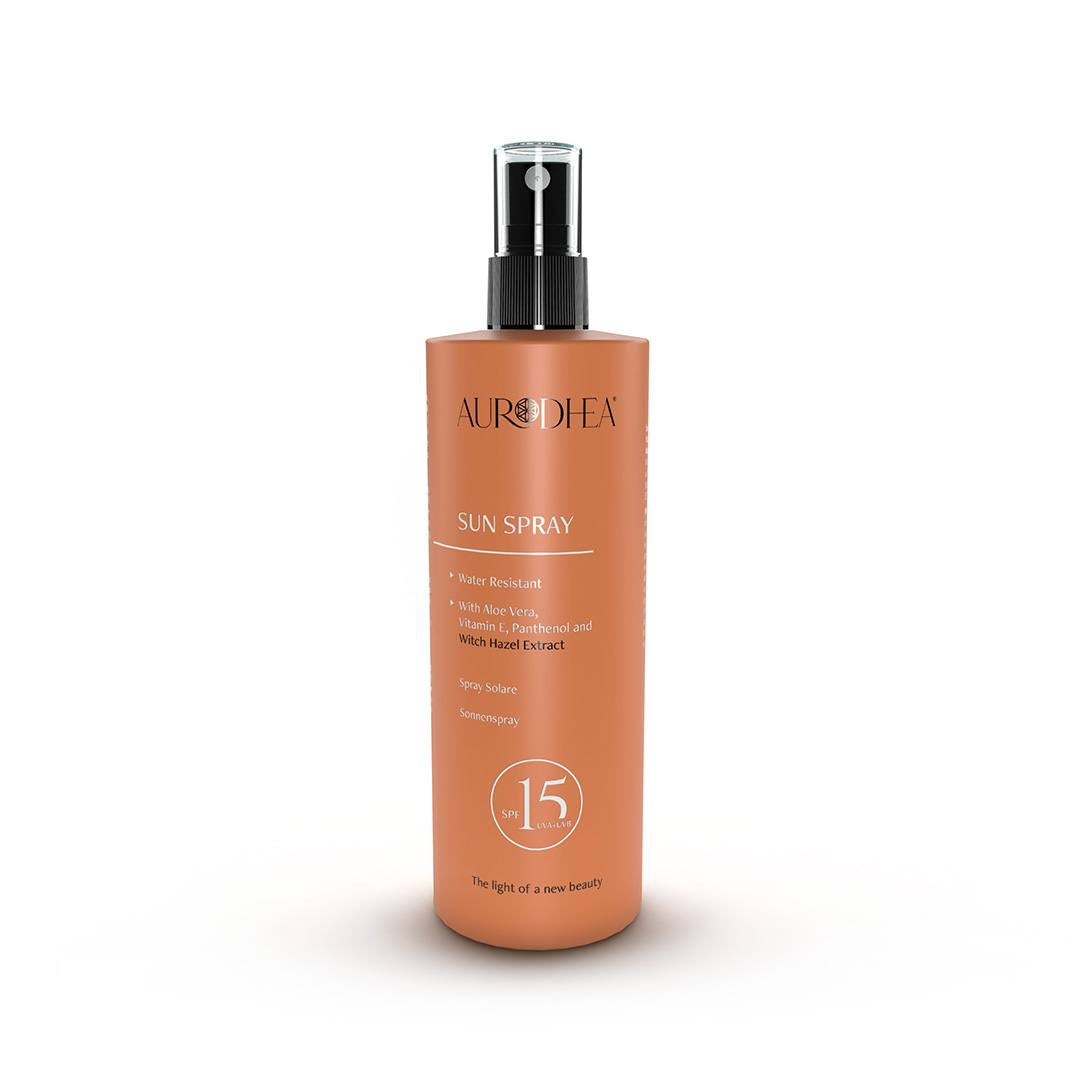 SONNENSPRAY SPF 15 - 150 ML Angereichert mit Hamamelis, Aloe Vera, Pan – Sparfüm